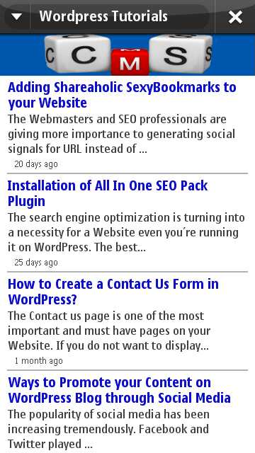 Blog WordPress Tutorial Nokia Ovi App