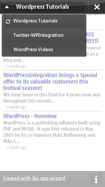 Channels in Blog WordPress Tutorial App