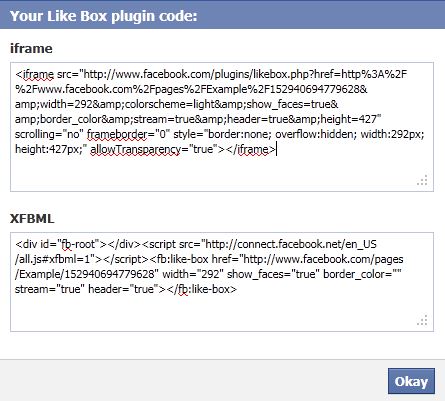 Facebook Like Box Plugin Code