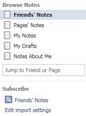 Notes App in Facebook Fan Page