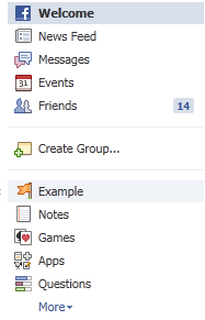 Facebook Fan Page Link in Left Sidebar