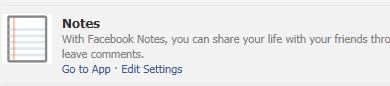 Notes App in Facebook Fan Page
