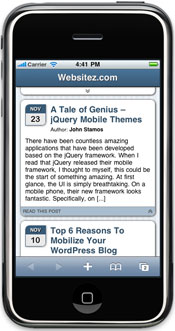 Screenshot of Website with WordPress Mobile Detector