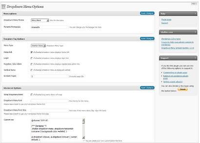 Dropdown menu widget plugin
