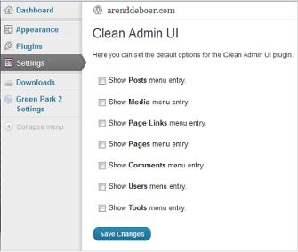 Preview of  Clean Admin UI extension