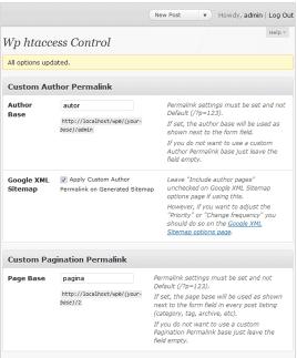 Preview of  WP htaccess control  extension