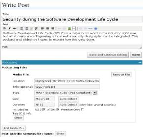 Preview of   podPress extension