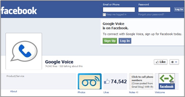 Google Voice Facebook