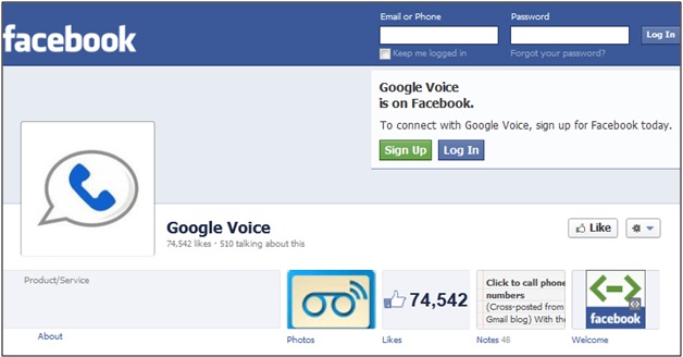 Google Voice Facebook