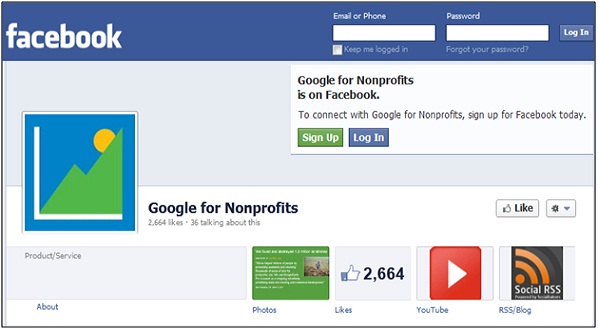 Google For Nonprofits Facebook