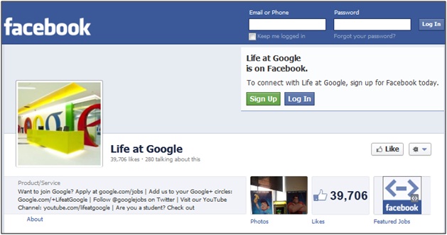 Life at Google Facebook