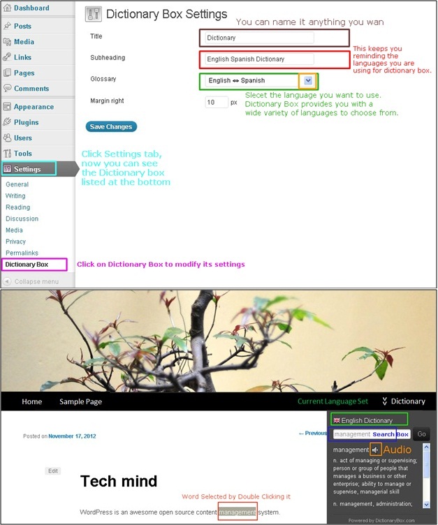 Dictionary plugin shop