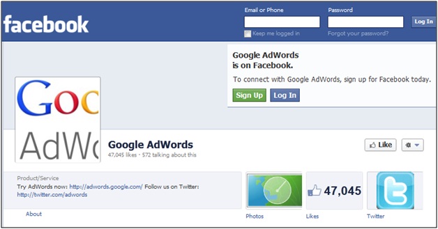 Google AdWords Facebook