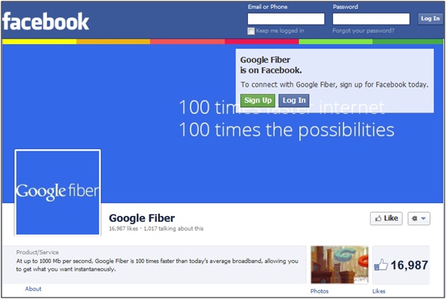 Google Fiber Facebook
