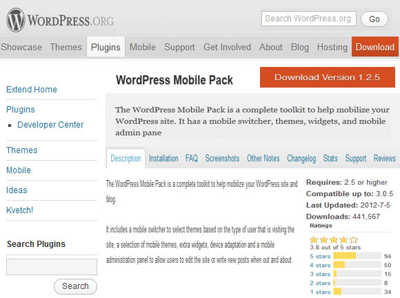 Wordpress Mobile Pack WordPress Plugin