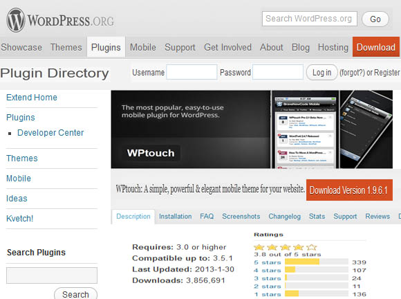 Wptouch WordPress Mobile Plugins