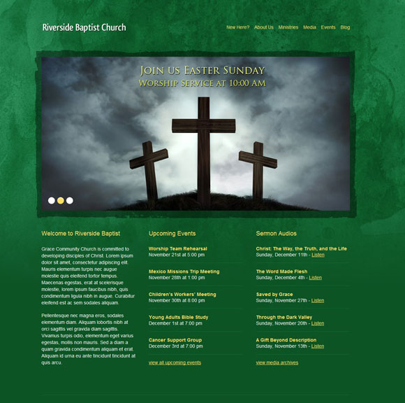 Green Grunge WordPress Theme