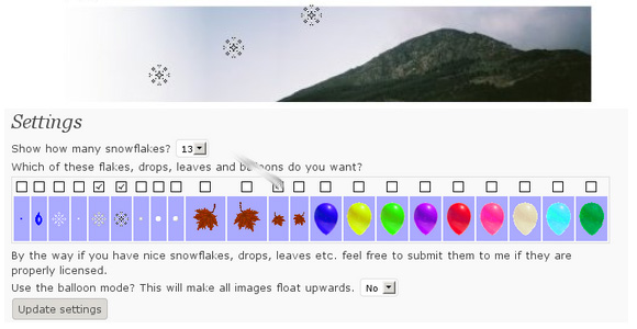 Snow Balloons And More-wordpress-plugin