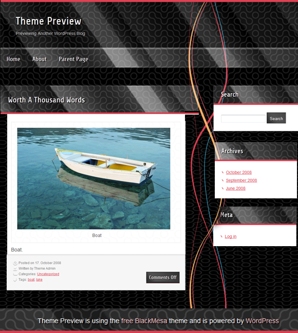 Black Mesa- Free WordPress parallax theme