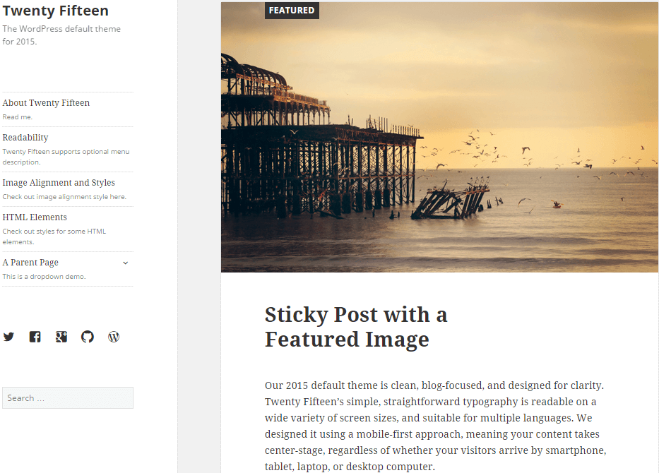 Wordpress Twenty Fifteen