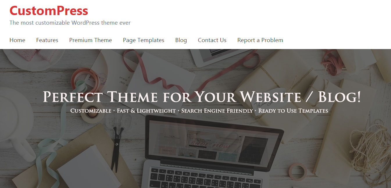 Custompress - Free WordPress Customizable Theme