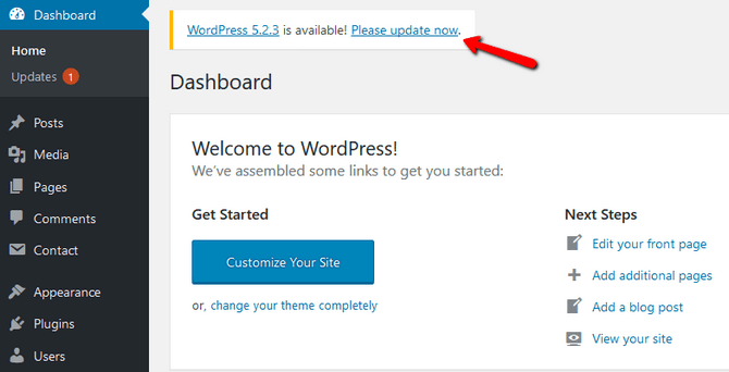 WordPress Dashboard