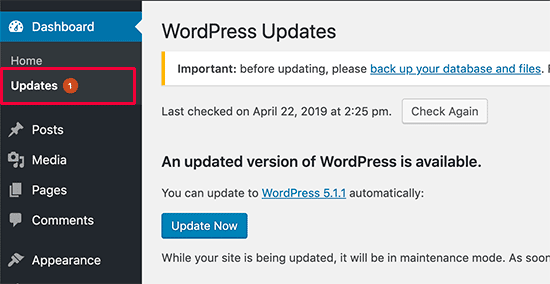 WordPress Dashboard