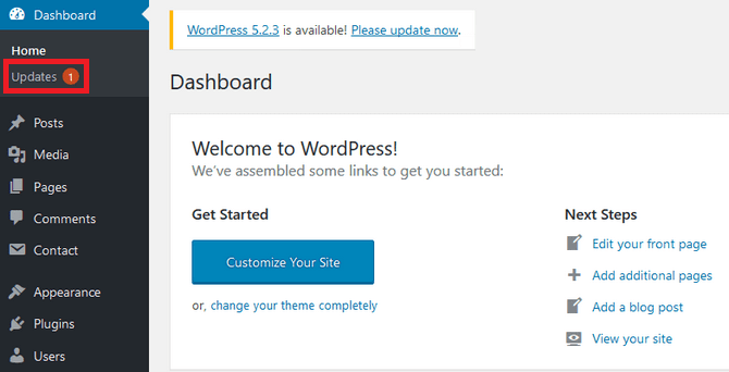 WordPress Dashboard