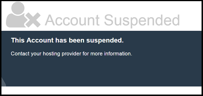 Web Host Suspension