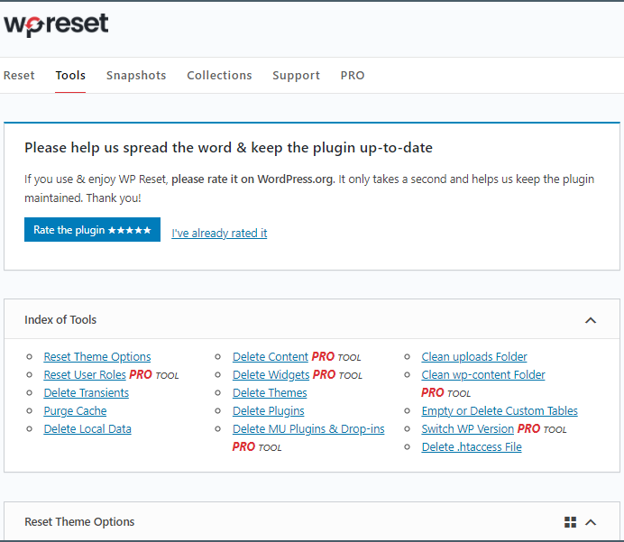 WP Reset Tools